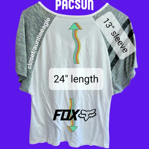 Fox Riders Pacson Womens Graphic Tee - Tailored Waist, Flowy, Oversize Shoulders - Picture 3 of 8